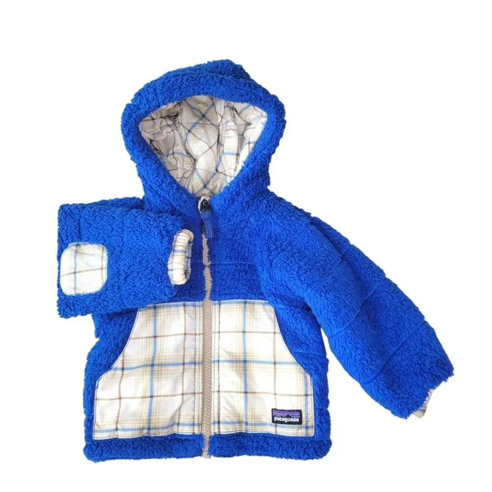 Patagonia Baby Reversible Tribbles Hoody Puffer Jacket Fleece 6M